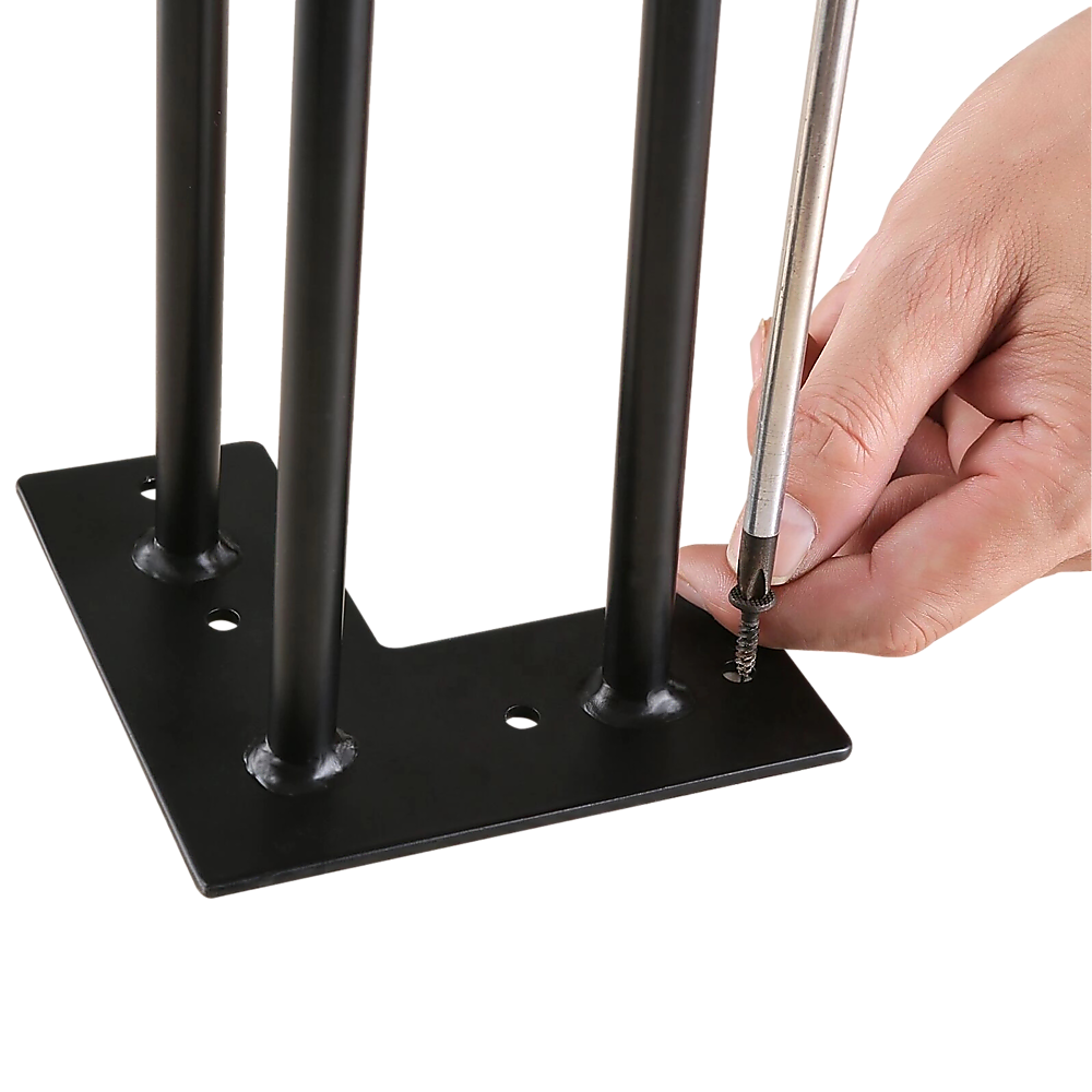 Set of 4 Industrial 3-Rod Retro Hairpin Table Legs 12mm Steel Bench Desk - 11cm Black V63-834921