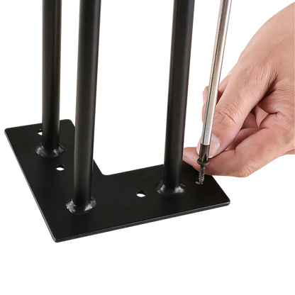 Set of 4 Industrial 3-Rod Retro Hairpin Table Legs 12mm Steel Bench Desk - 11cm Black V63-834921