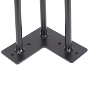 Set of 4 Industrial 3-Rod Retro Hairpin Table Legs 12mm Steel Bench Desk - 11cm Black V63-834921