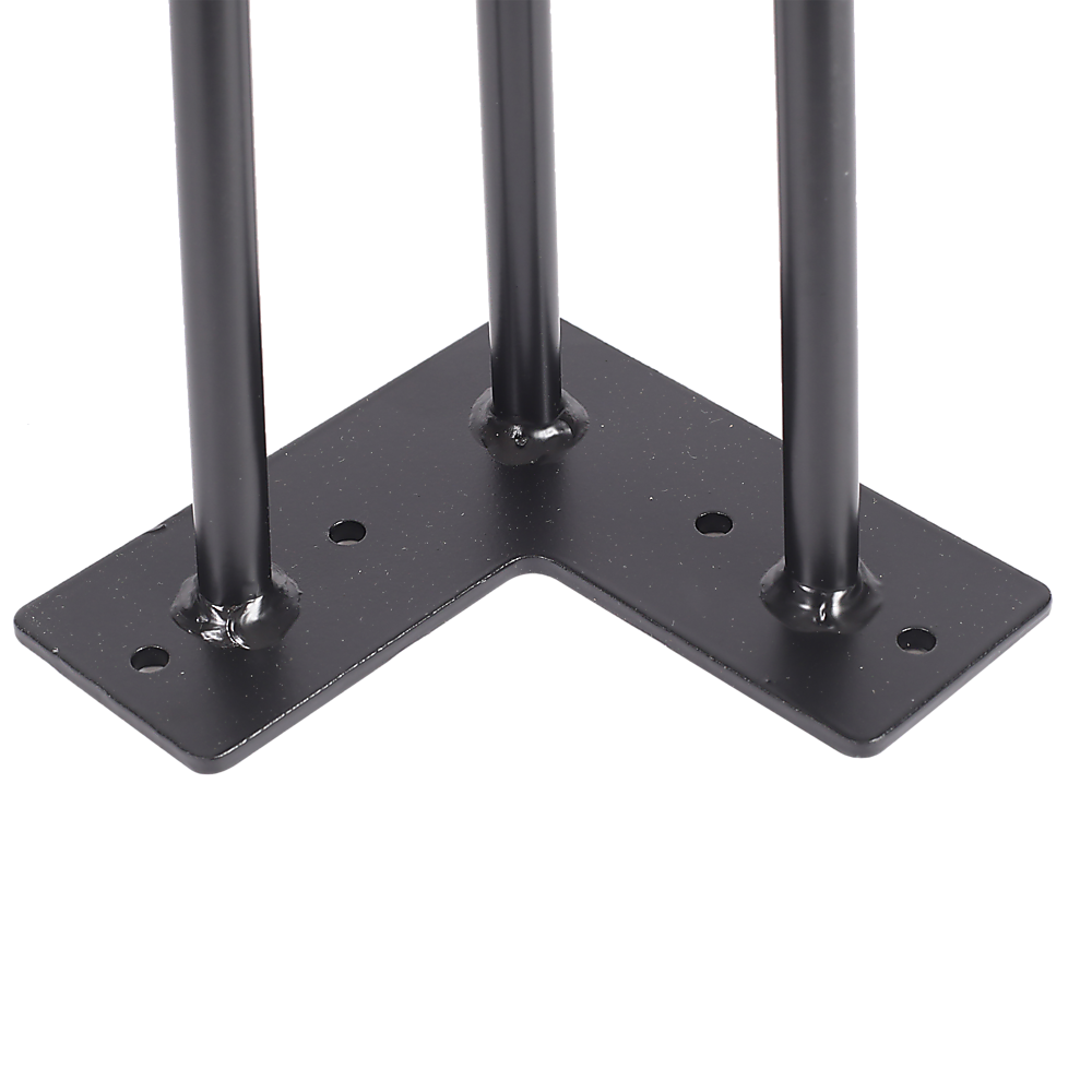 Set of 4 Industrial 3-Rod Retro Hairpin Table Legs 12mm Steel Bench Desk - 11cm Black V63-834921