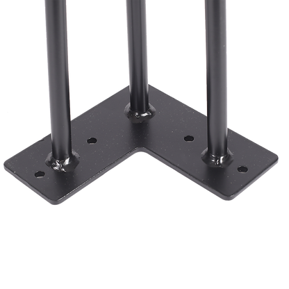 Set of 4 Industrial 3-Rod Retro Hairpin Table Legs 12mm Steel Bench Desk - 11cm Black V63-834921