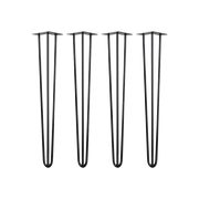 Set of 4 Industrial 3-Rod Retro Hairpin Table Legs 12mm Steel Bench Desk - 71cm Black V63-834941