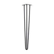 Set of 4 Industrial 3-Rod Retro Hairpin Table Legs 12mm Steel Bench Desk - 71cm Black V63-834941