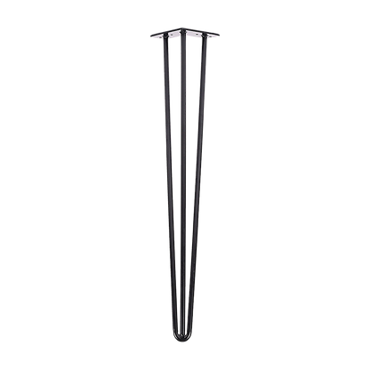 Set of 4 Industrial 3-Rod Retro Hairpin Table Legs 12mm Steel Bench Desk - 71cm Black V63-834941