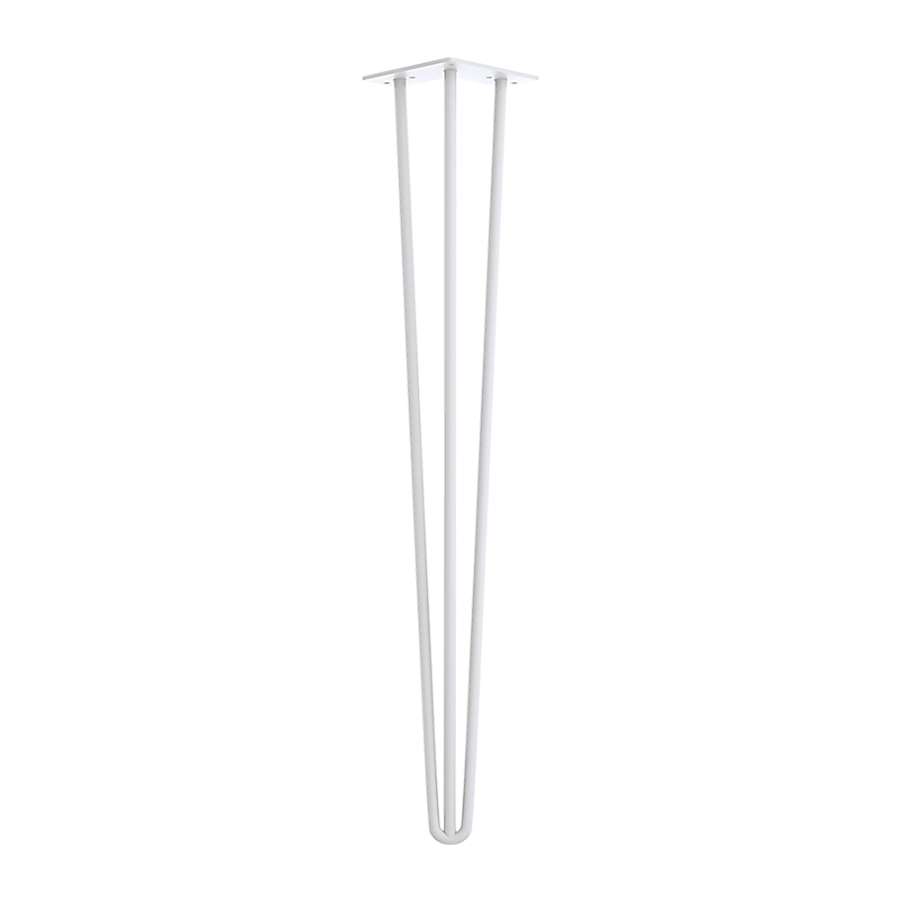 Set of 4 Industrial 3-Rod Retro Hairpin Table Legs 12mm Steel Bench Desk - 71cm White V63-834971