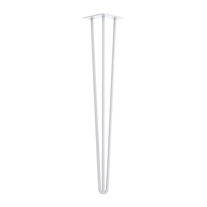 Set of 4 Industrial 3-Rod Retro Hairpin Table Legs 12mm Steel Bench Desk - 71cm White V63-834971