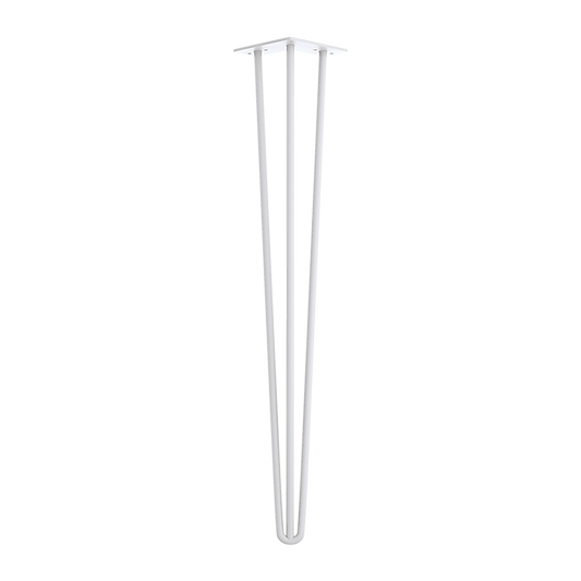 Set of 4 Industrial 3-Rod Retro Hairpin Table Legs 12mm Steel Bench Desk - 71cm White V63-834971