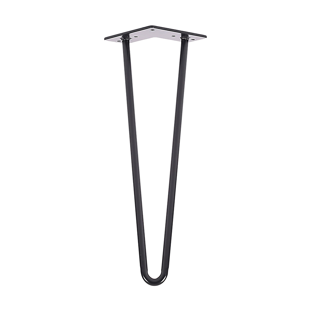 Set of 4 Industrial Retro Hairpin Table Legs 12mm Steel Bench Desk - 41cm Black V63-834981