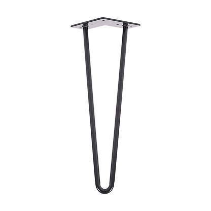 Set of 4 Industrial Retro Hairpin Table Legs 12mm Steel Bench Desk - 41cm Black V63-834981