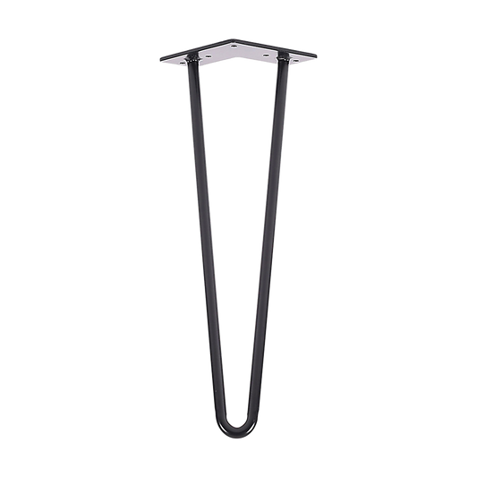 Set of 4 Industrial Retro Hairpin Table Legs 12mm Steel Bench Desk - 41cm Black V63-834981