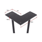 Set of 4 Industrial Retro Hairpin Table Legs 12mm Steel Bench Desk - 41cm Black V63-834981