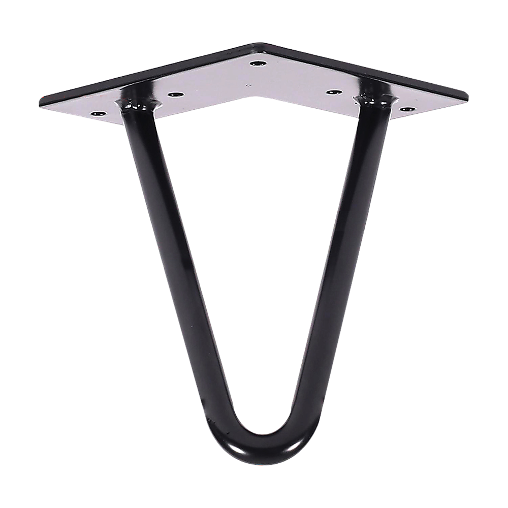 Set of 4 Industrial Retro Hairpin Table Legs 12mm Steel Bench Desk - 11cm Black V63-834991