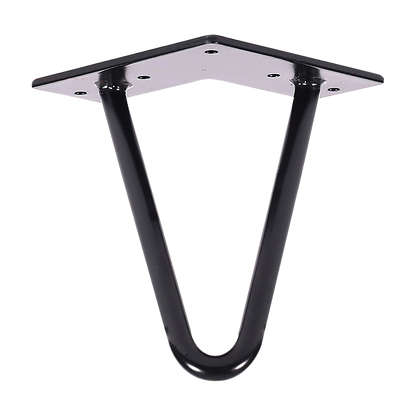 Set of 4 Industrial Retro Hairpin Table Legs 12mm Steel Bench Desk - 11cm Black V63-834991
