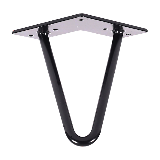Set of 4 Industrial Retro Hairpin Table Legs 12mm Steel Bench Desk - 11cm Black V63-834991