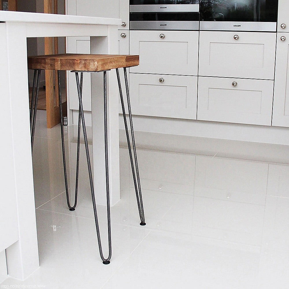 Set of 4 Industrial Retro Hairpin Table Legs 12mm Steel Bench Desk - 71cm Black V63-835001