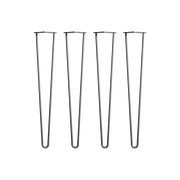 Set of 4 Industrial Retro Hairpin Table Legs 12mm Steel Bench Desk - 71cm Black V63-835001