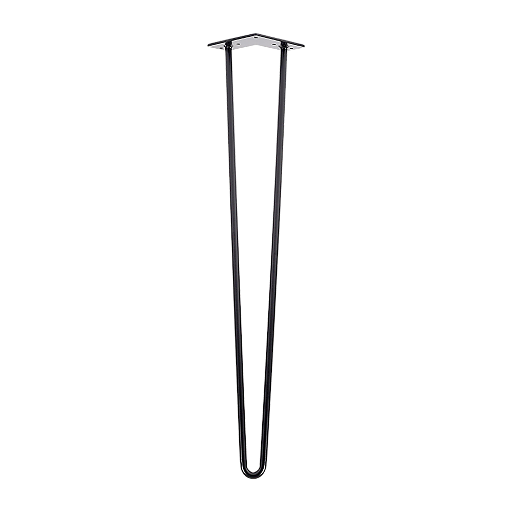 Set of 4 Industrial Retro Hairpin Table Legs 12mm Steel Bench Desk - 71cm Black V63-835001
