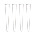 Set of 4 Industrial Retro Hairpin Table Legs 12mm Steel Bench Desk - 71cm White V63-835031
