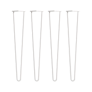 Set of 4 Industrial Retro Hairpin Table Legs 12mm Steel Bench Desk - 71cm White V63-835031