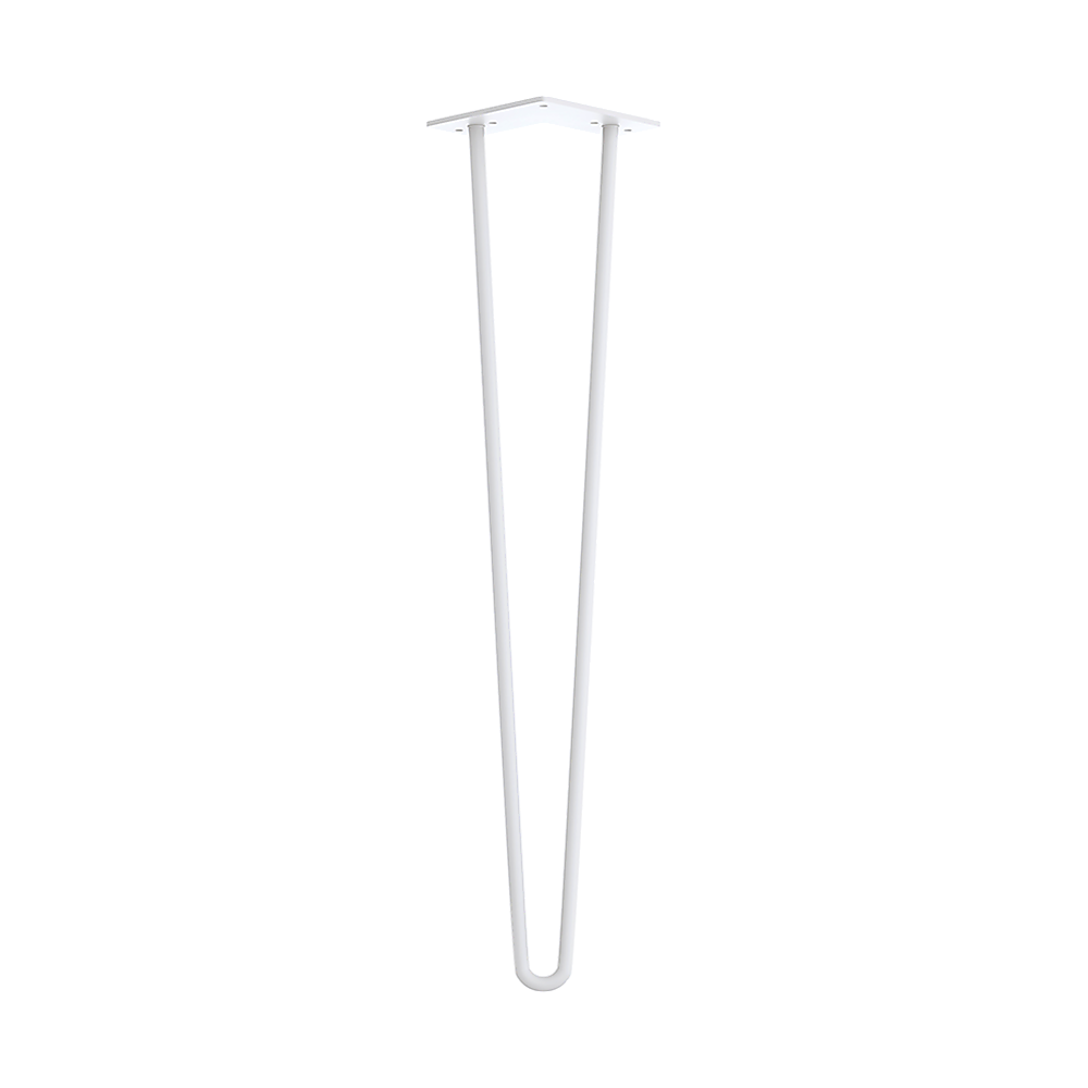 Set of 4 Industrial Retro Hairpin Table Legs 12mm Steel Bench Desk - 71cm White V63-835031