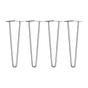 Set of 4 Chrome Retro Hairpin Table Legs 12mm Steel Bench Desk - 71cm V63-835051