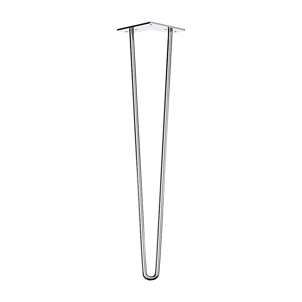 Set of 4 Chrome Retro Hairpin Table Legs 12mm Steel Bench Desk - 71cm V63-835051