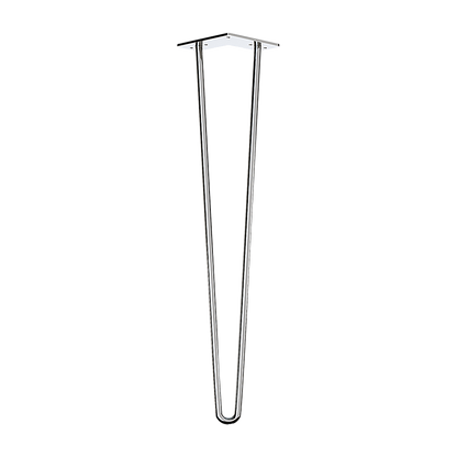 Set of 4 Chrome Retro Hairpin Table Legs 12mm Steel Bench Desk - 71cm V63-835051