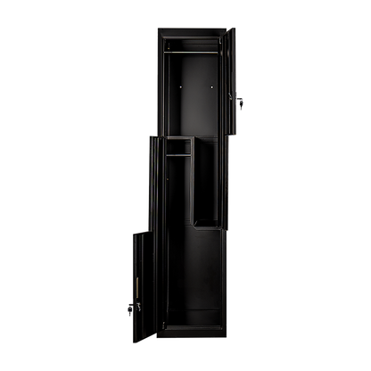 Black Two-Door L-shaped Office Gym Shed Storage Lockers V63-835071