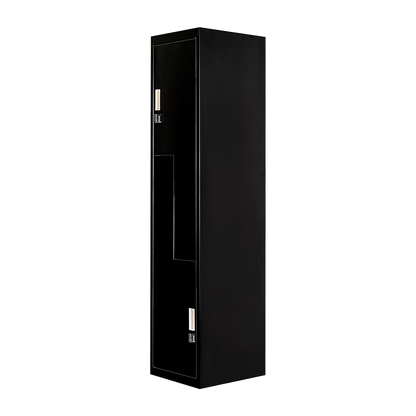Black Two-Door L-shaped Office Gym Shed Storage Lockers V63-835081