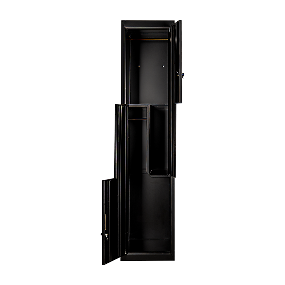 Black Two-Door L-shaped Office Gym Shed Storage Lockers V63-835081