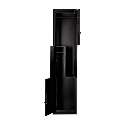 Black Two-Door L-shaped Office Gym Shed Storage Lockers V63-835081