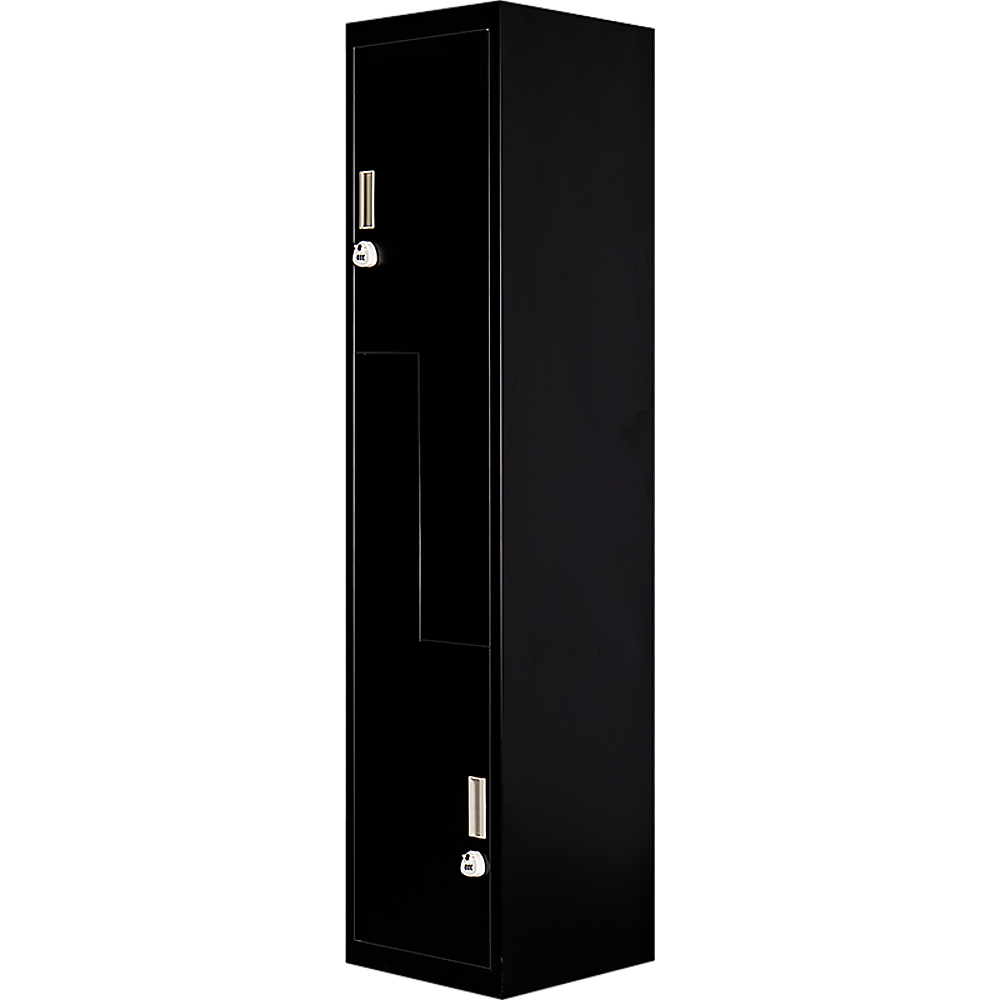 Black Two-Door L-shaped Office Gym Shed Storage Lockers V63-835091