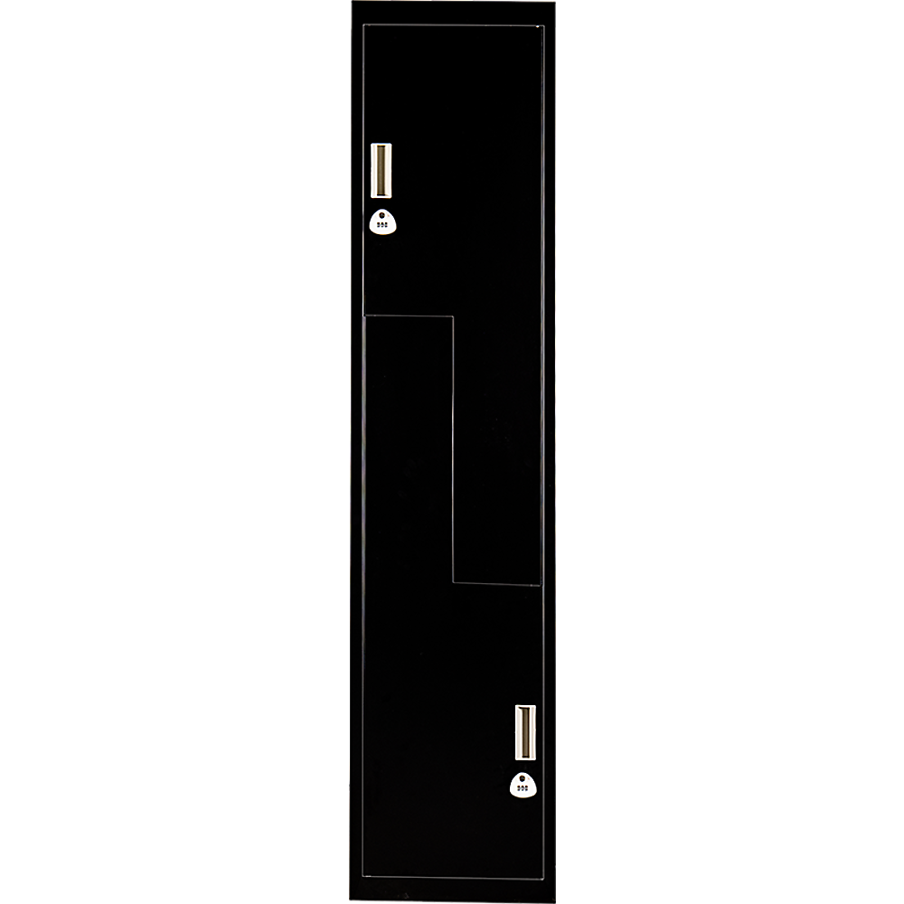 Black Two-Door L-shaped Office Gym Shed Storage Lockers V63-835091