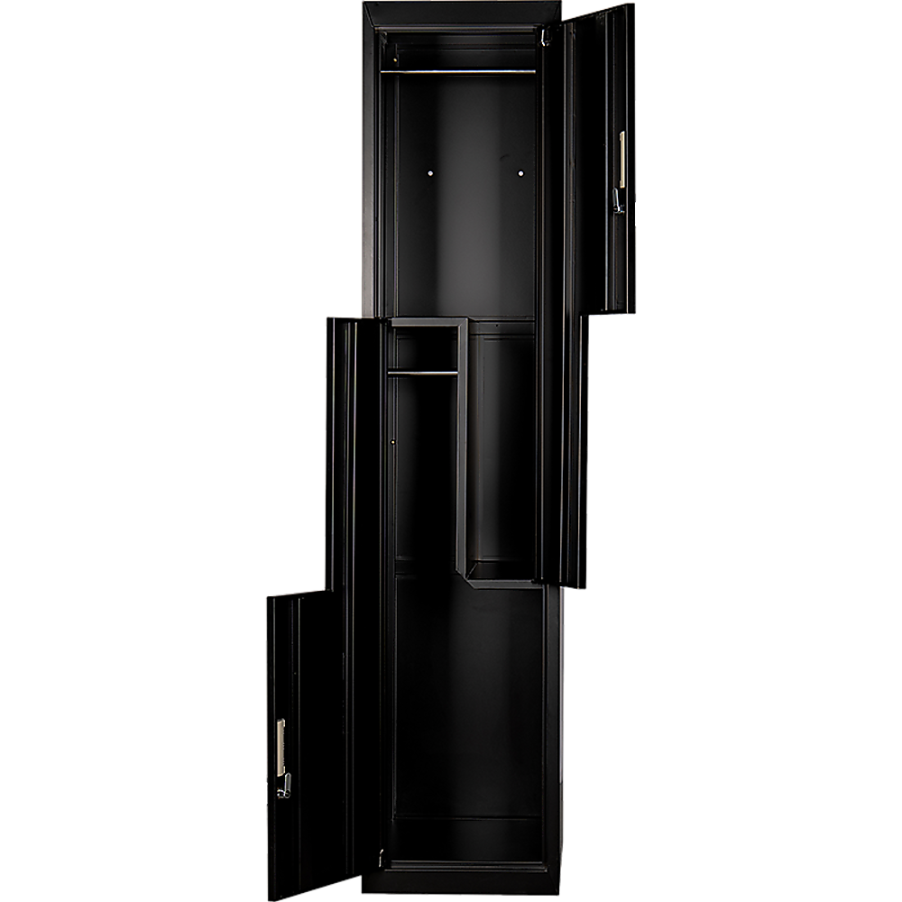 Black Two-Door L-shaped Office Gym Shed Storage Lockers V63-835091