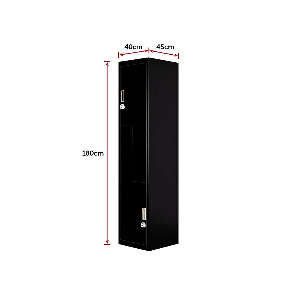 Black Two-Door L-shaped Office Gym Shed Storage Lockers V63-835091