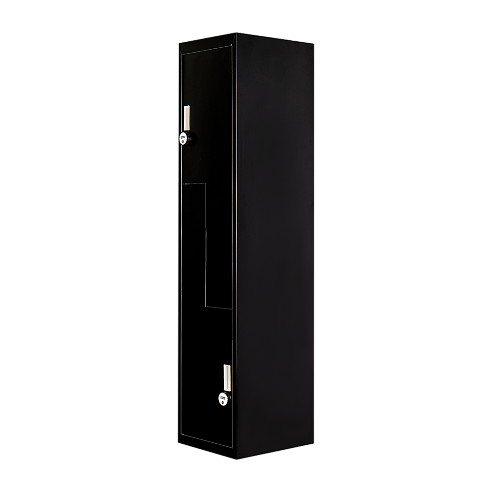 Black Two-Door L-shaped Office Gym Shed Storage Lockers V63-835101