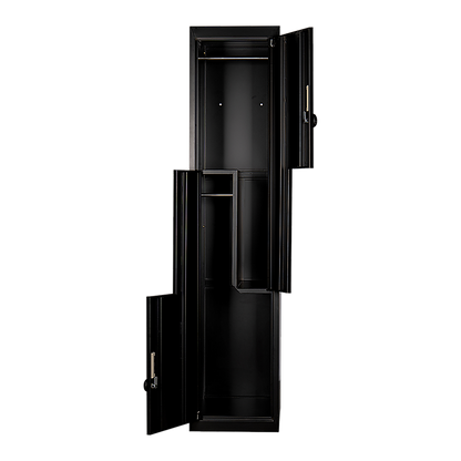 Black Two-Door L-shaped Office Gym Shed Storage Lockers V63-835101