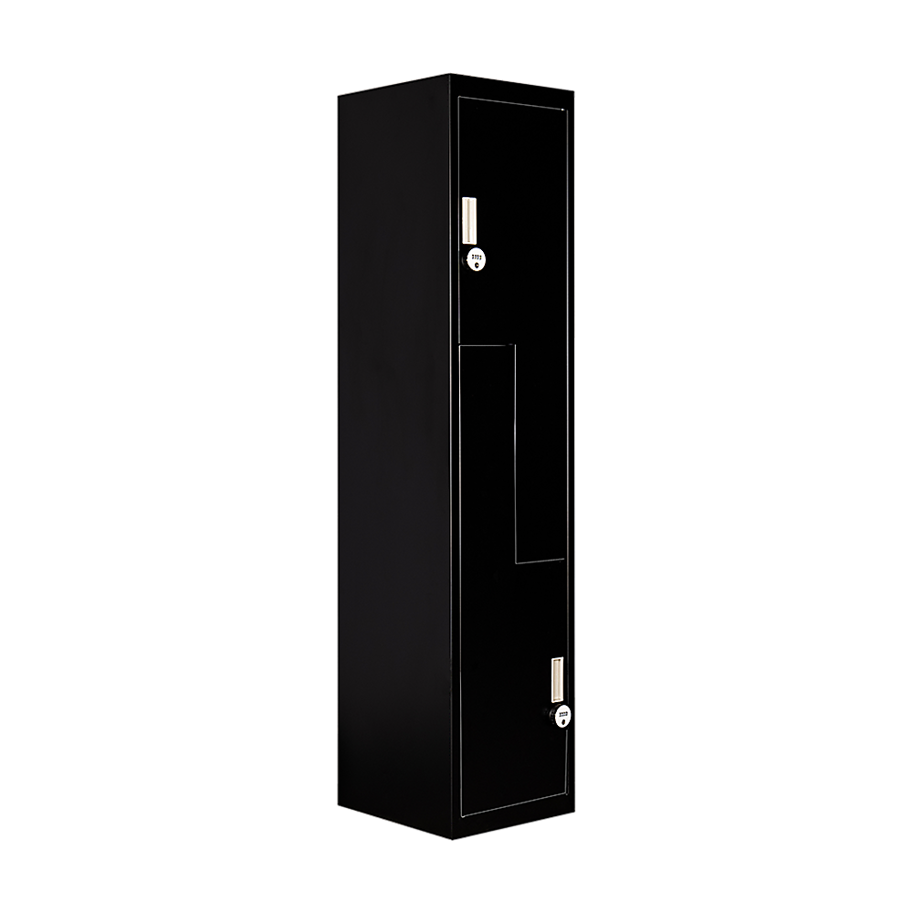Black Two-Door L-shaped Office Gym Shed Storage Lockers V63-835101