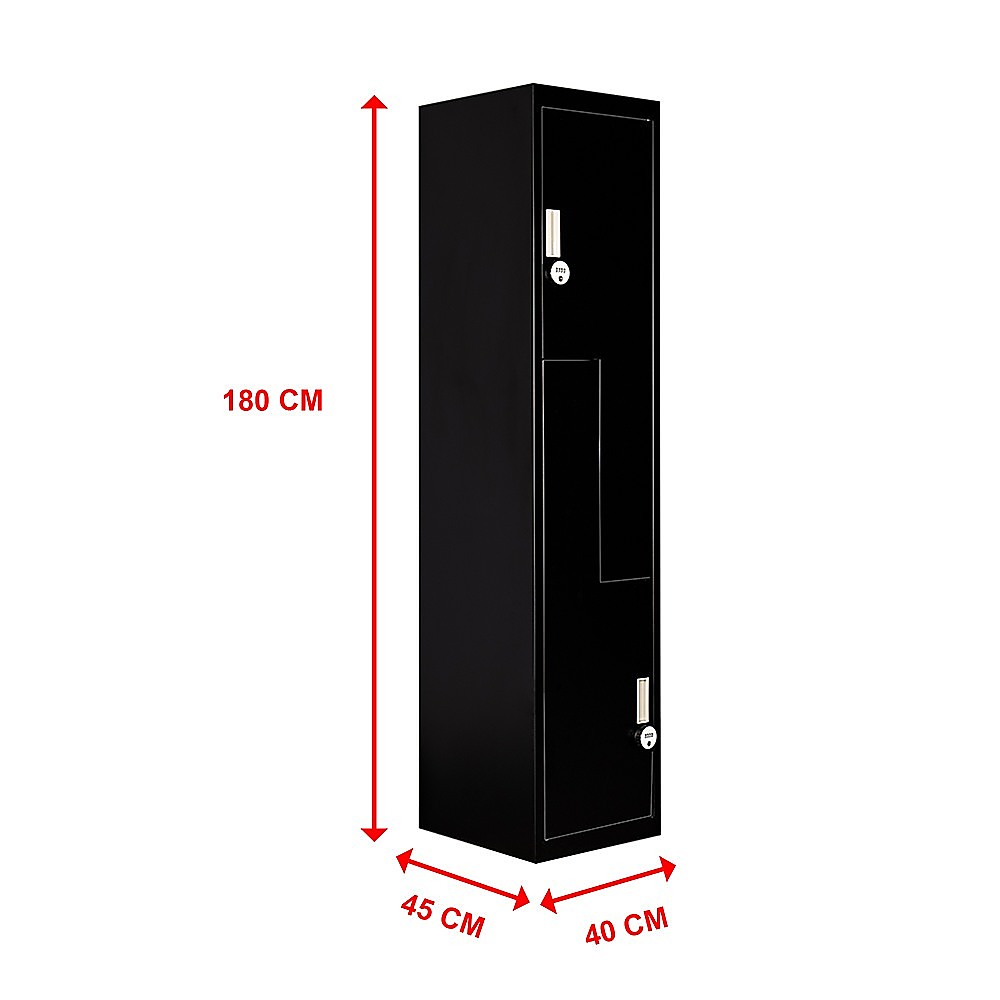 Black Two-Door L-shaped Office Gym Shed Storage Lockers V63-835101