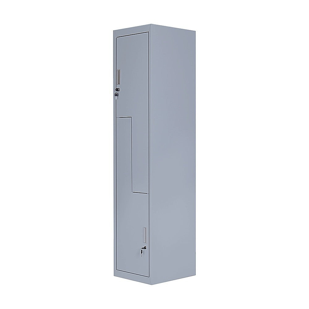 Grey Two-Door L-shaped Office Gym Shed Storage Lockers V63-835111