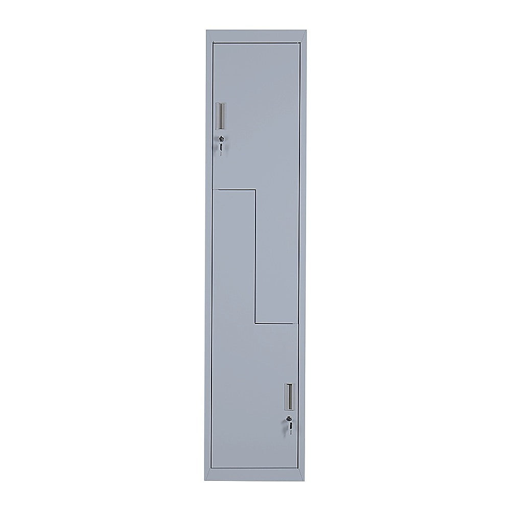 Grey Two-Door L-shaped Office Gym Shed Storage Lockers V63-835111