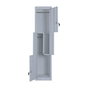 Grey Two-Door L-shaped Office Gym Shed Storage Lockers V63-835111