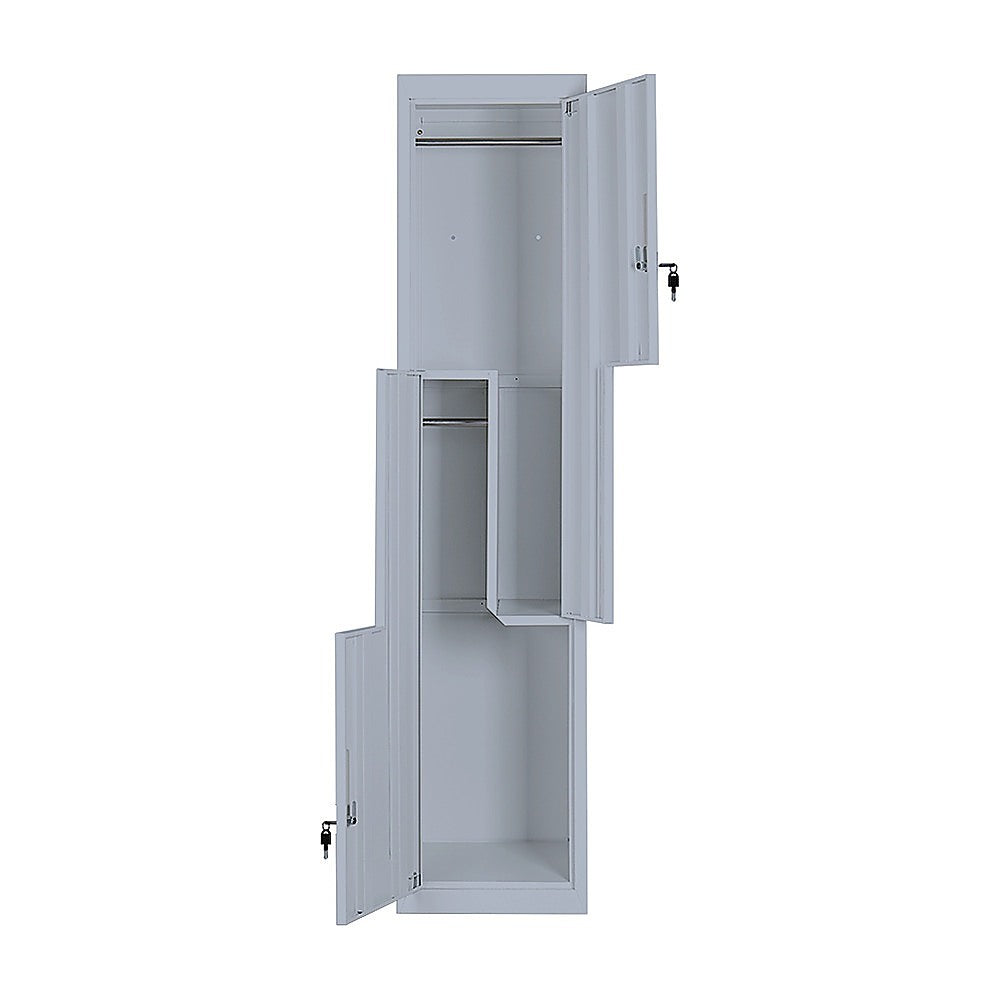 Grey Two-Door L-shaped Office Gym Shed Storage Lockers V63-835111