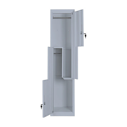 Grey Two-Door L-shaped Office Gym Shed Storage Lockers V63-835111