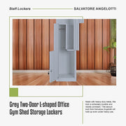 Grey Two-Door L-shaped Office Gym Shed Storage Lockers V63-835111