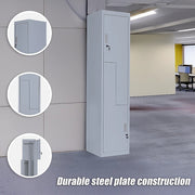 Grey Two-Door L-shaped Office Gym Shed Storage Lockers V63-835111
