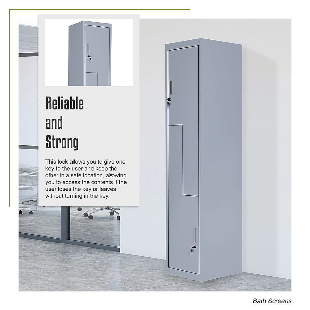 Grey Two-Door L-shaped Office Gym Shed Storage Lockers V63-835111