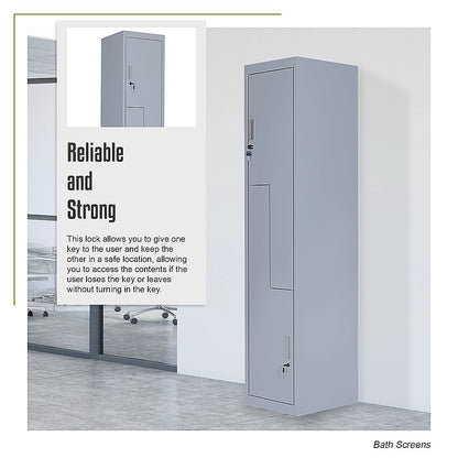 Grey Two-Door L-shaped Office Gym Shed Storage Lockers V63-835111