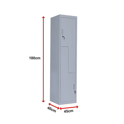 Grey Two-Door L-shaped Office Gym Shed Storage Lockers V63-835111