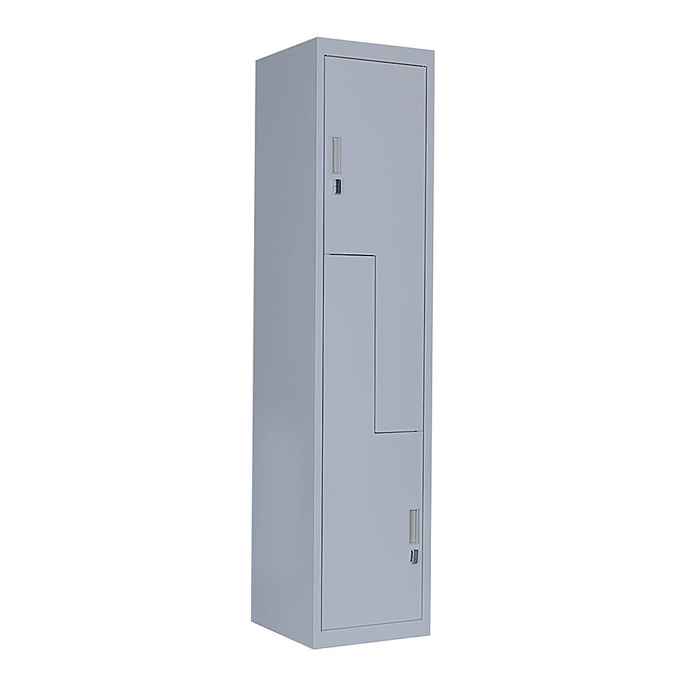 Grey Two-Door L-shaped Office Gym Shed Storage Lockers V63-835121